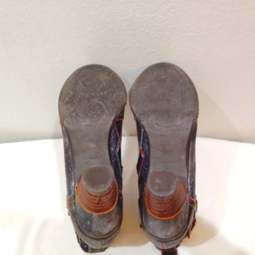 L'Artiste Spring Step Boots Cienna Distressed Multicolor Leather US 7.5 Zip - Picture 9 of 14